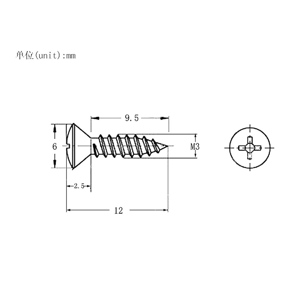 50 Stück Gitarren-Schlagbrett-Rückplatte-Buchsenplatten-Schrauben Gitarren-Montageschraube 3×12mm
