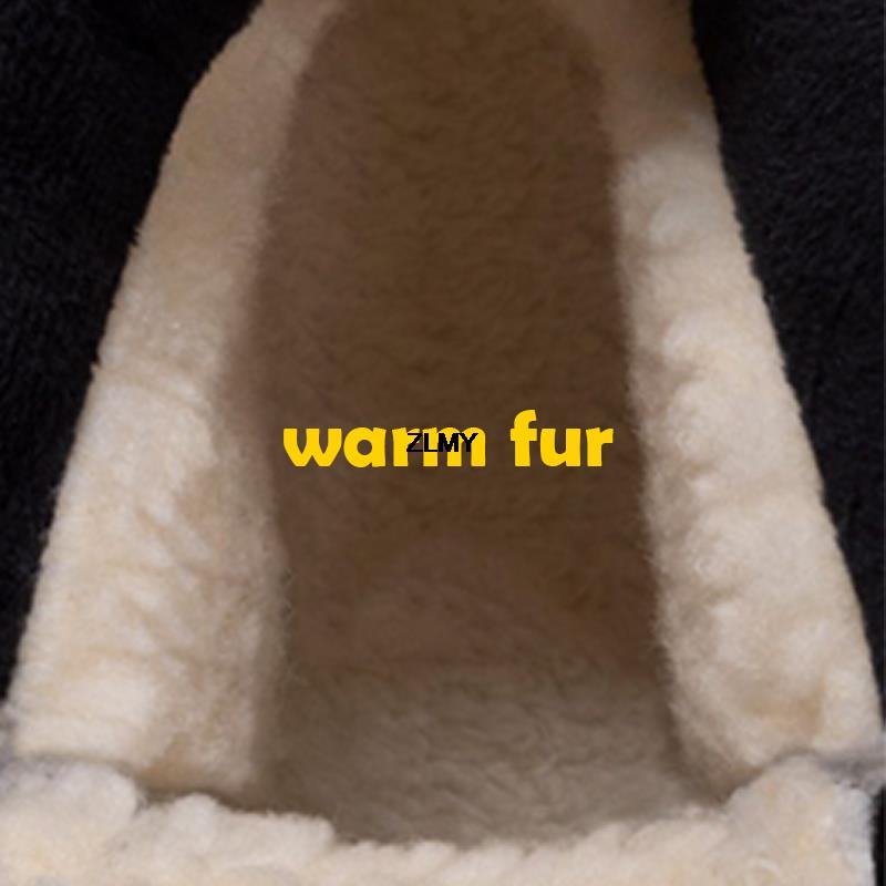 Waterproof Winter Snow Boots Men Ankle Booties Leather Cotton Shoes Keep Warm Rotary Button Snowboots Plush Winter Shoes Father