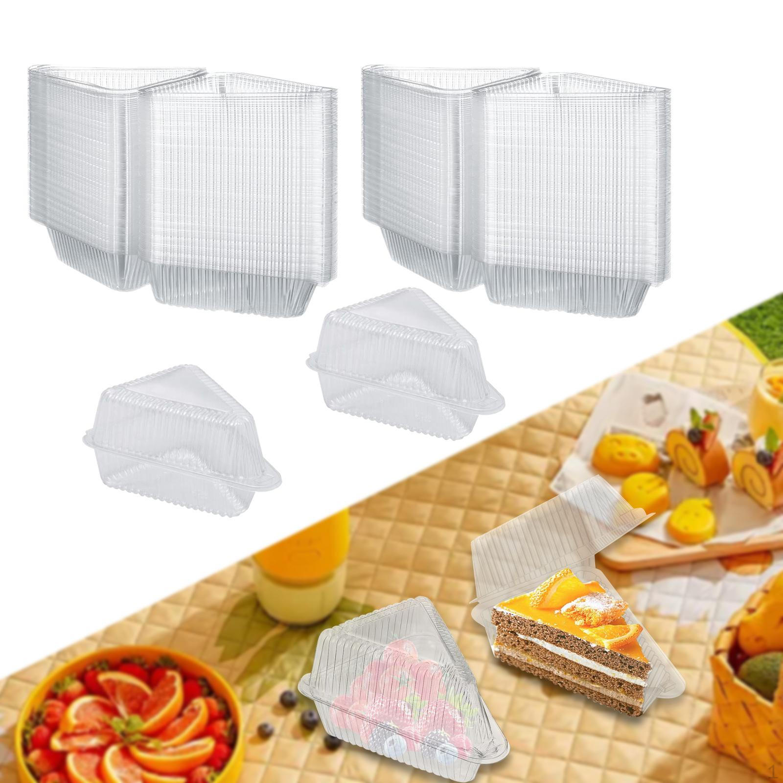 

Контейнеры для ломтиков торта с крышкой Контейнер на шарнирах для пирогов 100шт. 200pcs