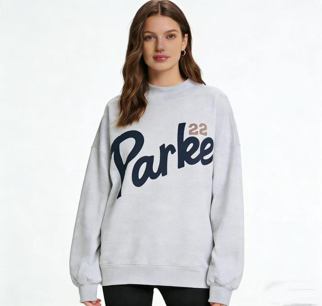 Unisex Embroidered Cotton Sweatshirt: Half-High Collar, Long-Sleeved for Autumn/Winter Sports