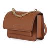 Michael Kors Claire Gold Logo Magnetic Closure Pebbled Leather Crossbody Shoulder Bag Women Bags Brown 32T4GC7C1T-230