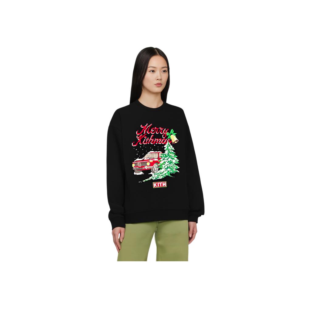 Kith FW24 Mas Series Fashion Comfortable Simple Crewneck Sweatshirt Unisex sweatshirt Black KHM032624-001