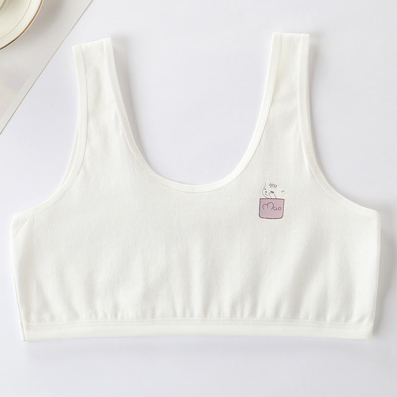 

Дышащий хлопковый бюстгальтер полной чашки для девочек 9-15 лет One Size