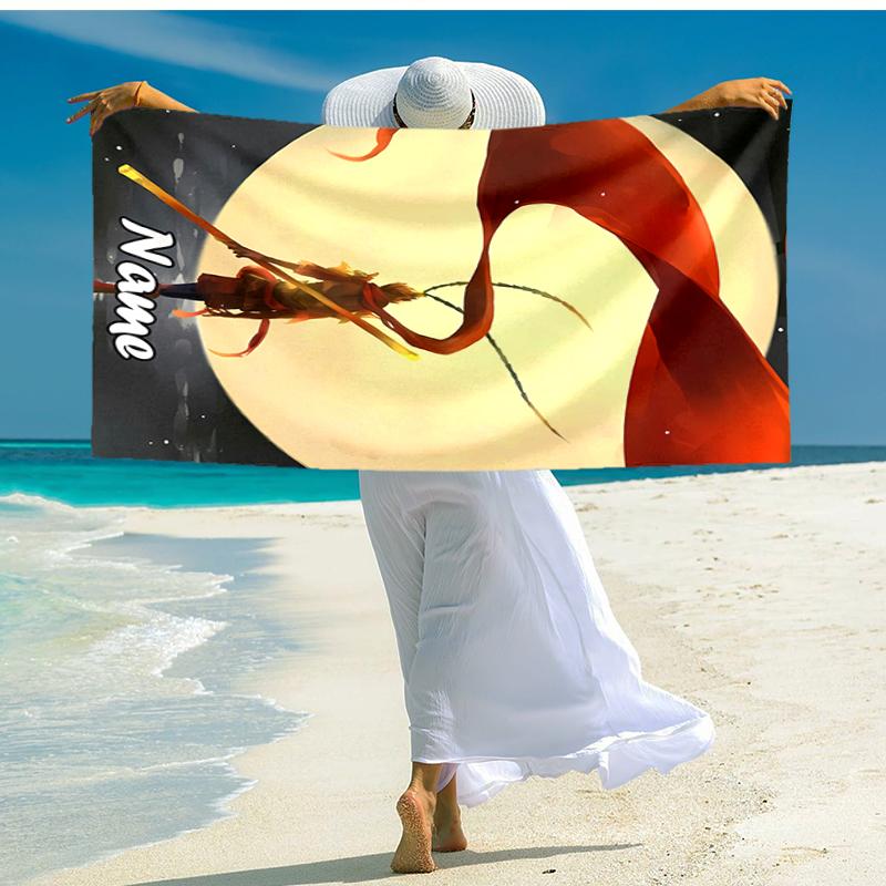 Personalized customized proof beach towel with Black Myth Wukong Game  pattern - soft, absorbent, quick-drying, perfect swimming, camping&bathing