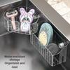 Silicone Suction Cup Sink Shelf Kitchen Water Pool Storage Rack No Drilling Draining Rack Steel Ball Hundred Cloth Storage Basket