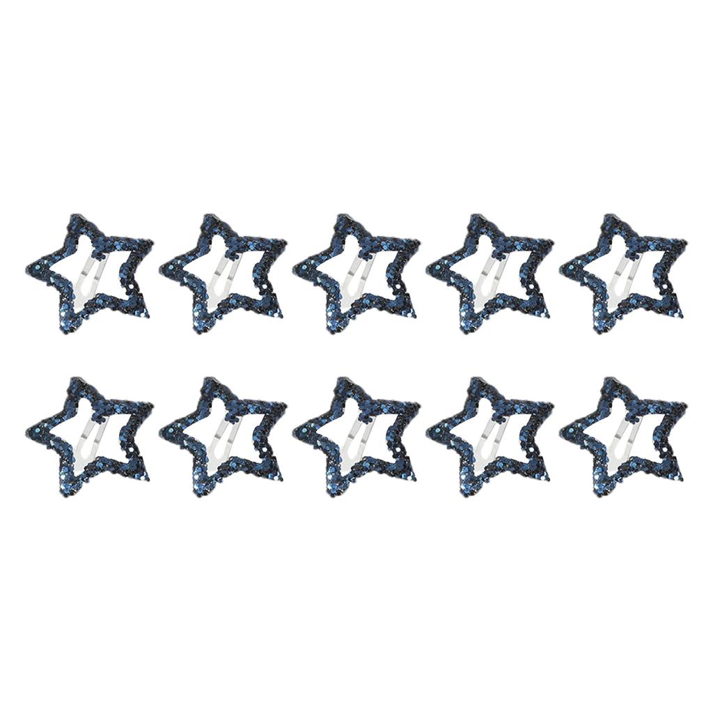 10PCS Sequins Star Hair Clip Set for Women Alloy Snap Clip Hair Styling Accessories Aesthetics Hair Barrettes for Female