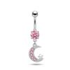 Belly Button Piercing Heart Ring Stainless Steel Copper Anti-Allergy Navel Jewelry for Summer Beach Swimming Accessories