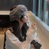 Cappelli con cappuccio in pelliccia di coniglio da donna in stile coreano per autunno e inverno - Alla moda, caldi e perfetti per viaggiare o per lo street style
