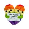 Best Friend - Knitted By Hand With Yarn Hugging Heart Shape, Spreading Positive Energy