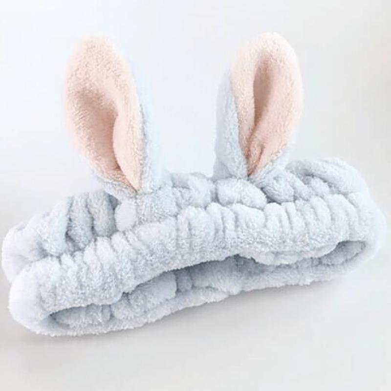 Solid Color Stereo Rabbit Ear Hair Band Hair Accessories Non-slip Face Wash Head Hoop Wash Hair Hoop Head Cover