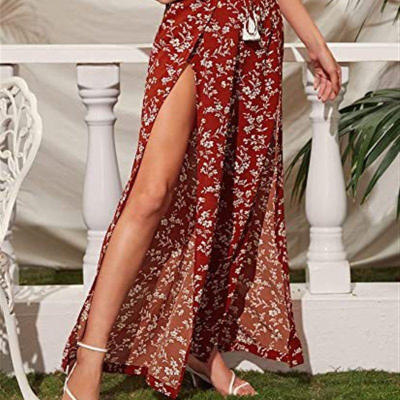 

Повседневные брюки с широкими штанинами и завязками-кисточками на талии Red S