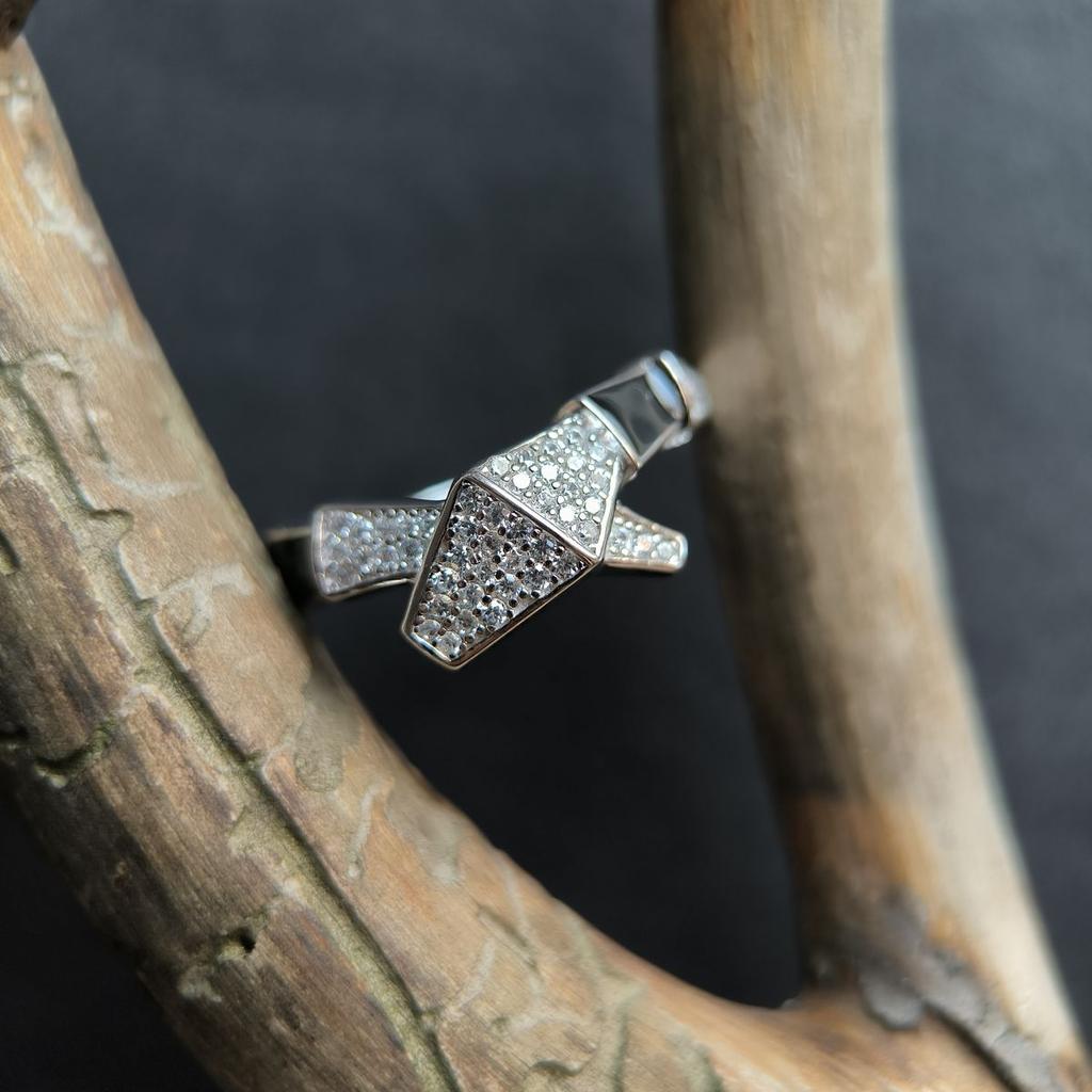 Silberring mit Zirkonia, Emaille, Artikelgewicht 3,83 g (2192725)