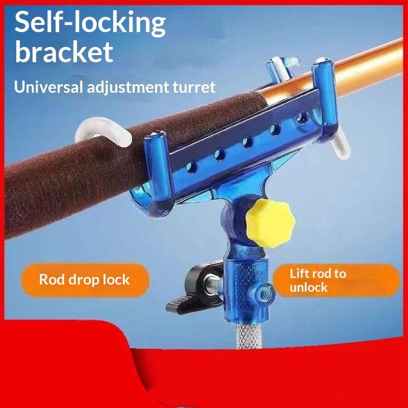 1Pc Fishing Rod Ground Insertion Bracket With Rod Drop Lock And Rod Lift Unlock Fish Bracket Fishing Rack Tool Accessory Support