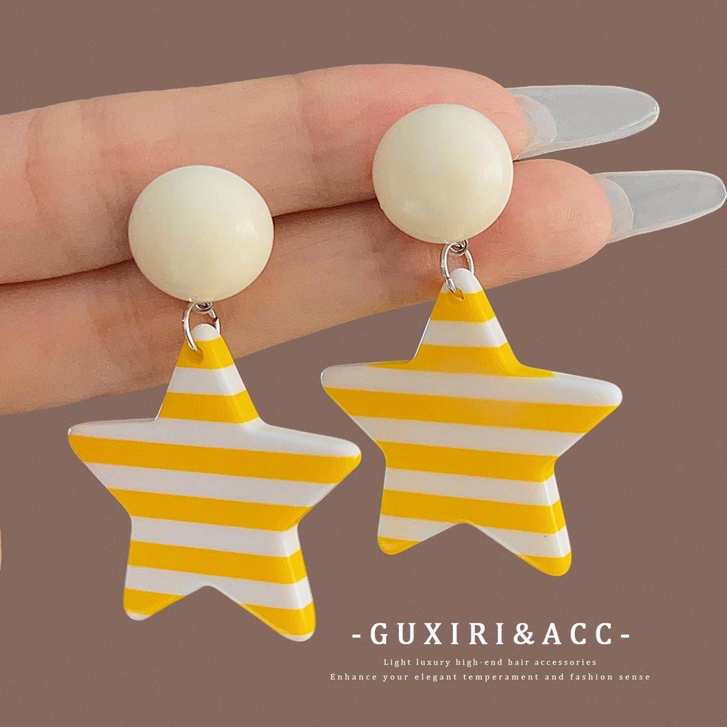 2025 New Retro Hong Kong Style Colorful Earrings: Luxury, High-End Studs, Exaggerated Fashion for Women