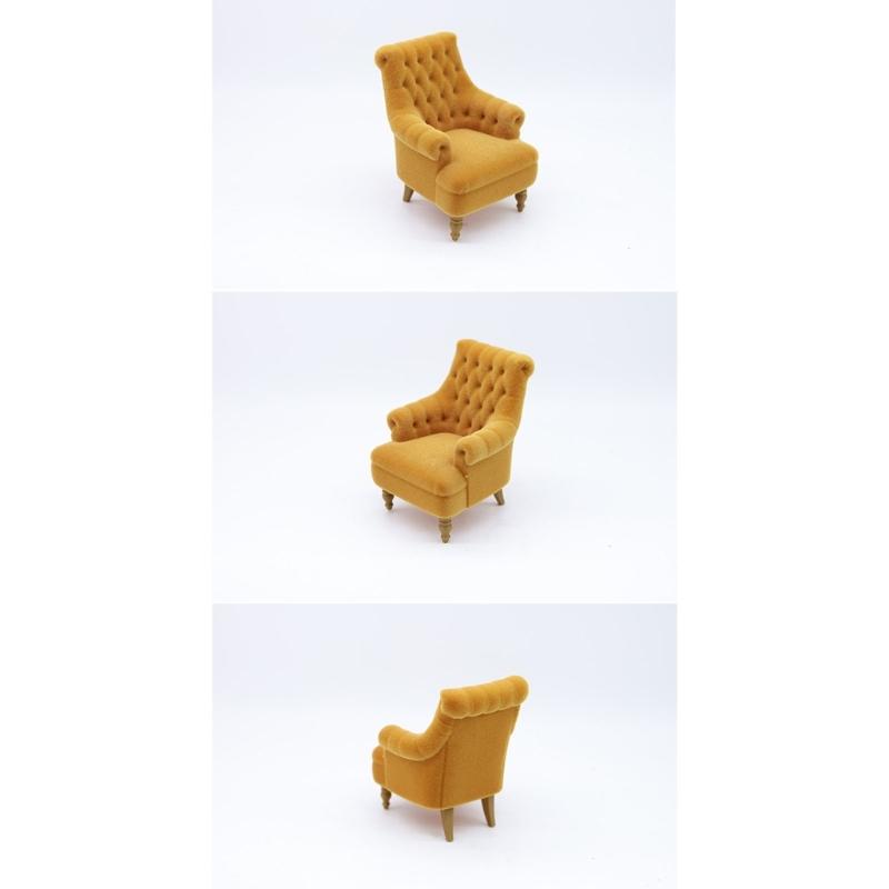 Realistic 1/12 Scale Dollhouses Sofa Set Soft Cloth Cover Simple Couch Model Furniture Accessory