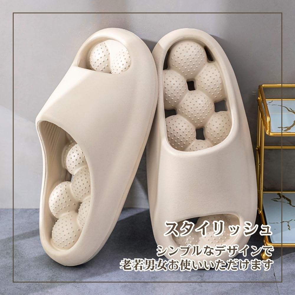 Healthy Slippers for Indoor Foot Bath and Beach Mild Sizes [JP Number] Sandals, Use, Reflexology, Cleaning, Balcony, Pool, Sandals, (Black,