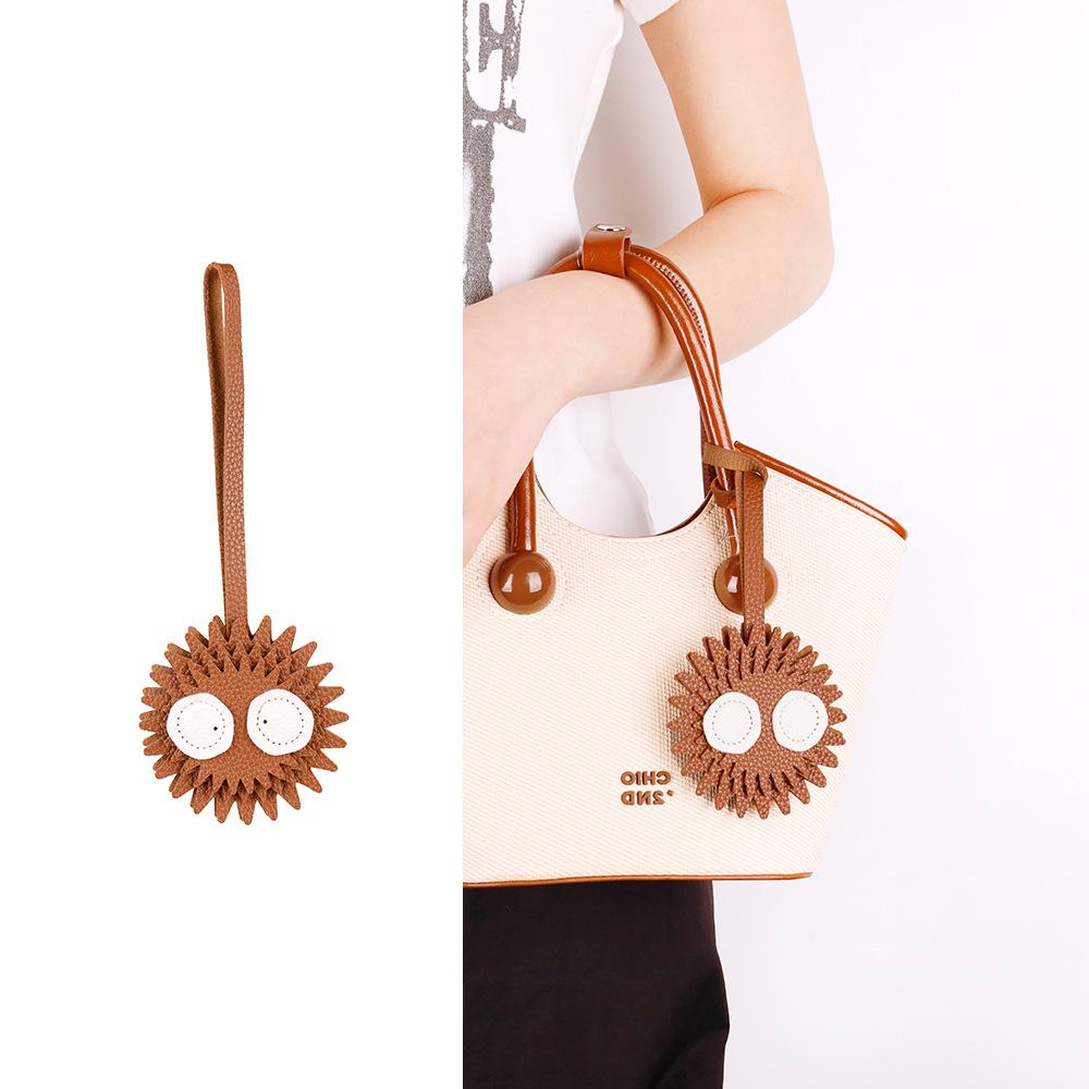 Creative Coal Ball Leather Bag Pendant: Trendy & Cute Ornament Accessory