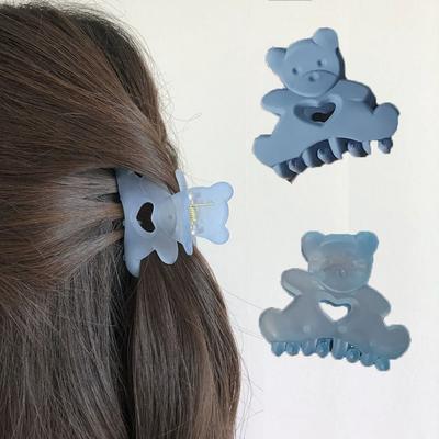 4pc Fashion European and American Cute Blue Bear Hair Claws Clips for Girls Women Ladies Korean Kawai Hair Accessories