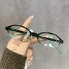 1 Pair Y2K Style Cute Oval Full Rim Plastic Frame Non-Prescription Blue Light Blocking Glasses for Women