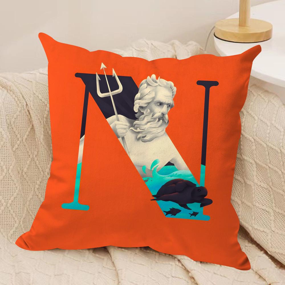 Interesting Letters Cushion Cover Soft Plush Fabric DoubleSided Printed Sofa Cushion Cover for All Seasons Home Decor Gift