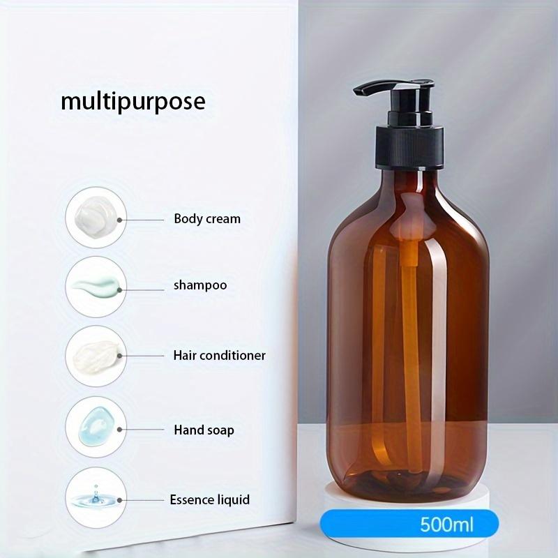 1 Stück 300ML 500ML Badezimmer Seifenspender Bernstein Shampoo Lotion Behälter Druckpumpe Nachfüllbare Flasche für Badeseife Gel Kosmetik