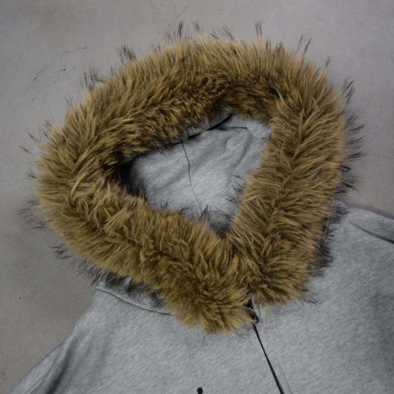 European and American Street Fashion Personality Hip-hop Character Letter Print Hooded Zipper Sweatshirt