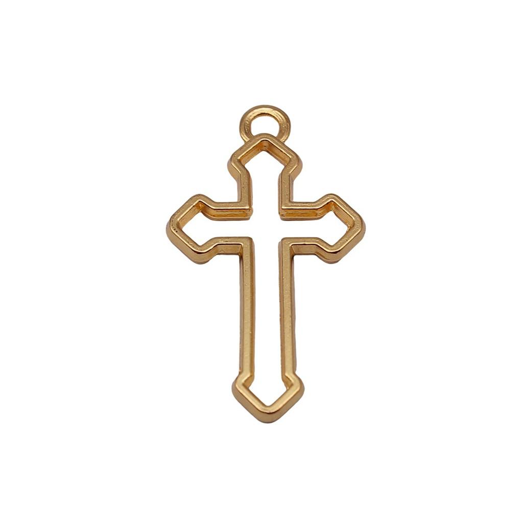 Hollow Cross Charms Multi Color Alloy Pendants For Gothic Christian Jewelry Accessories