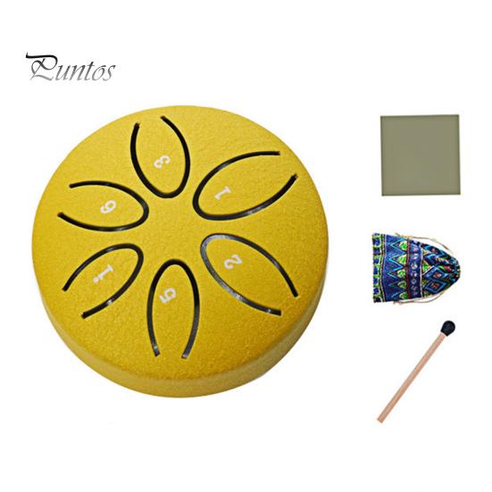 Steel Tongue Drum for Kids 3 Inches 6 Notes Mini Rain Drums Outside Rain Music Maker with Mallets And Music Book for Garden Camping Meditation Yoga