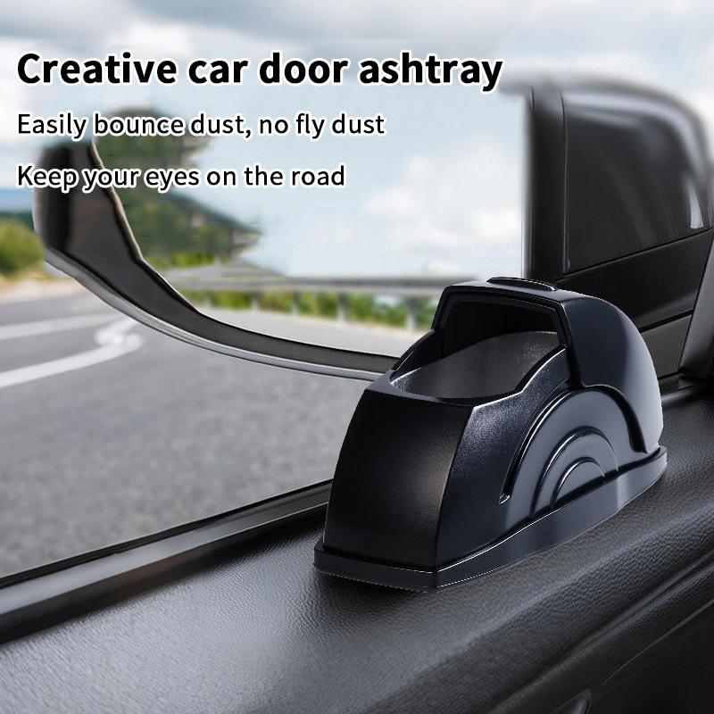 Car Ashtray Door Mounted Smokeless Ash Tray With Lid Portable Auto Truck Trash Bin Garbage Can Stainless Steel Liner Accessory