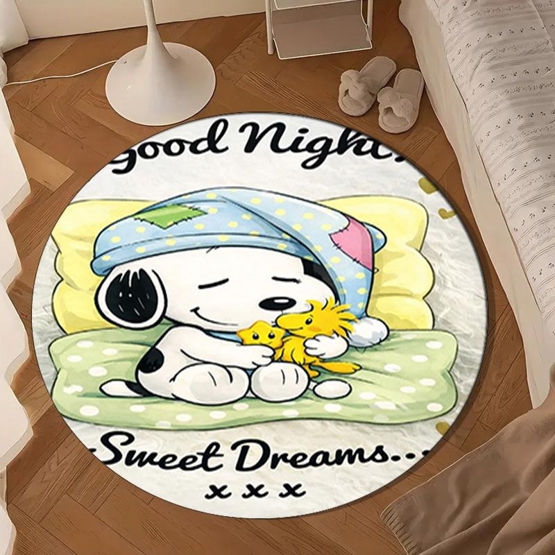 Cute Dog Dreams Under Stars Round Rug for Livingroom,Bedroom, Palyroom, Chair Rug, Area rug, Circle Carpet, Large Size Fan Christmas gift