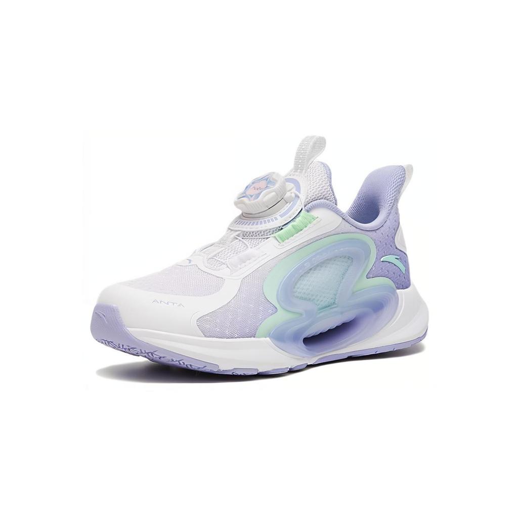 Anta Kids Monthly Comfortable Daily Physical Test Low-Top Running Shoes Kids Sneaker White Purple Green 322329905H-2