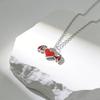 Red Heart Wing Necklace: Girly Bat Wing Pendant, Versatile Influencer Style