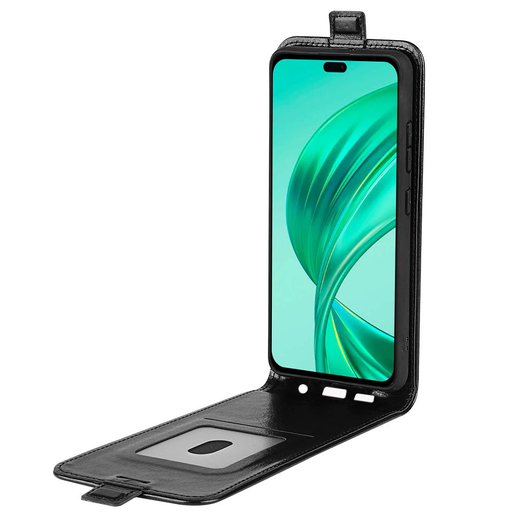 

For Honor X8b 4G Magnetic Case Card Slot Vertical Flip Cell Phone Cover Black
