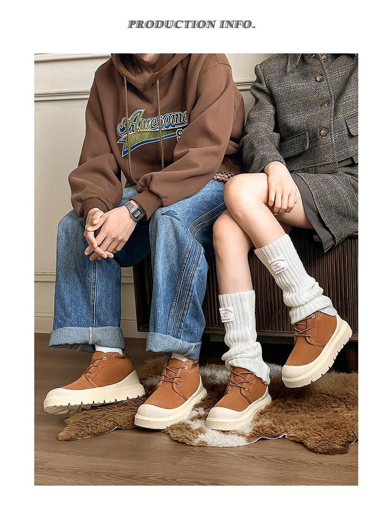 Unisex Dicke Sohle Plus Samt Warme Mid-Cut Martin Schneestiefel 3338