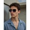 New borderless square fashion sunglasses for travel posing concave lens trendy UV protection