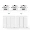 3 Pack RF 433MHz Wireless Light Switch Receiver with 2x 3-Gang Panel Switch and LED Remote Control for LED Lamps