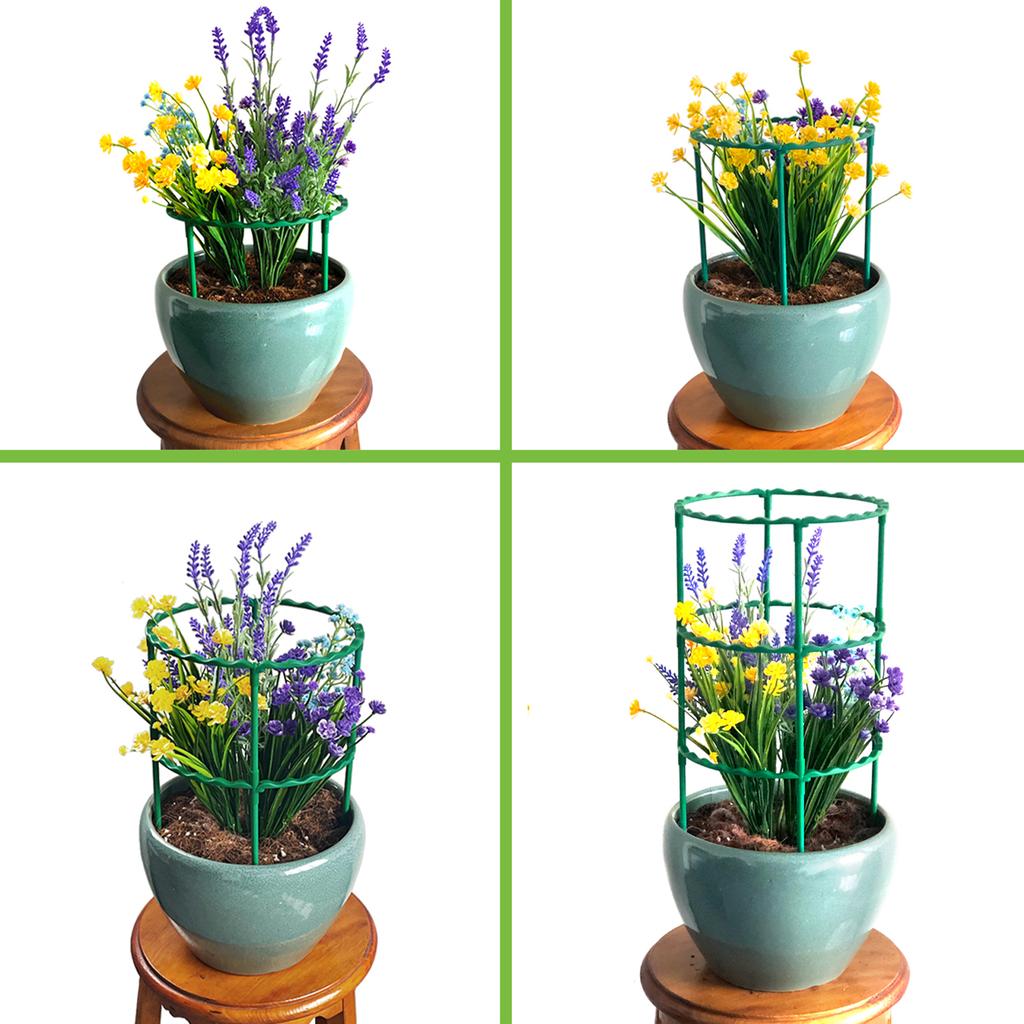 Plant Support Ring Stakes Small Plant Support Ring for Garden Outdoor Potted Plants Green