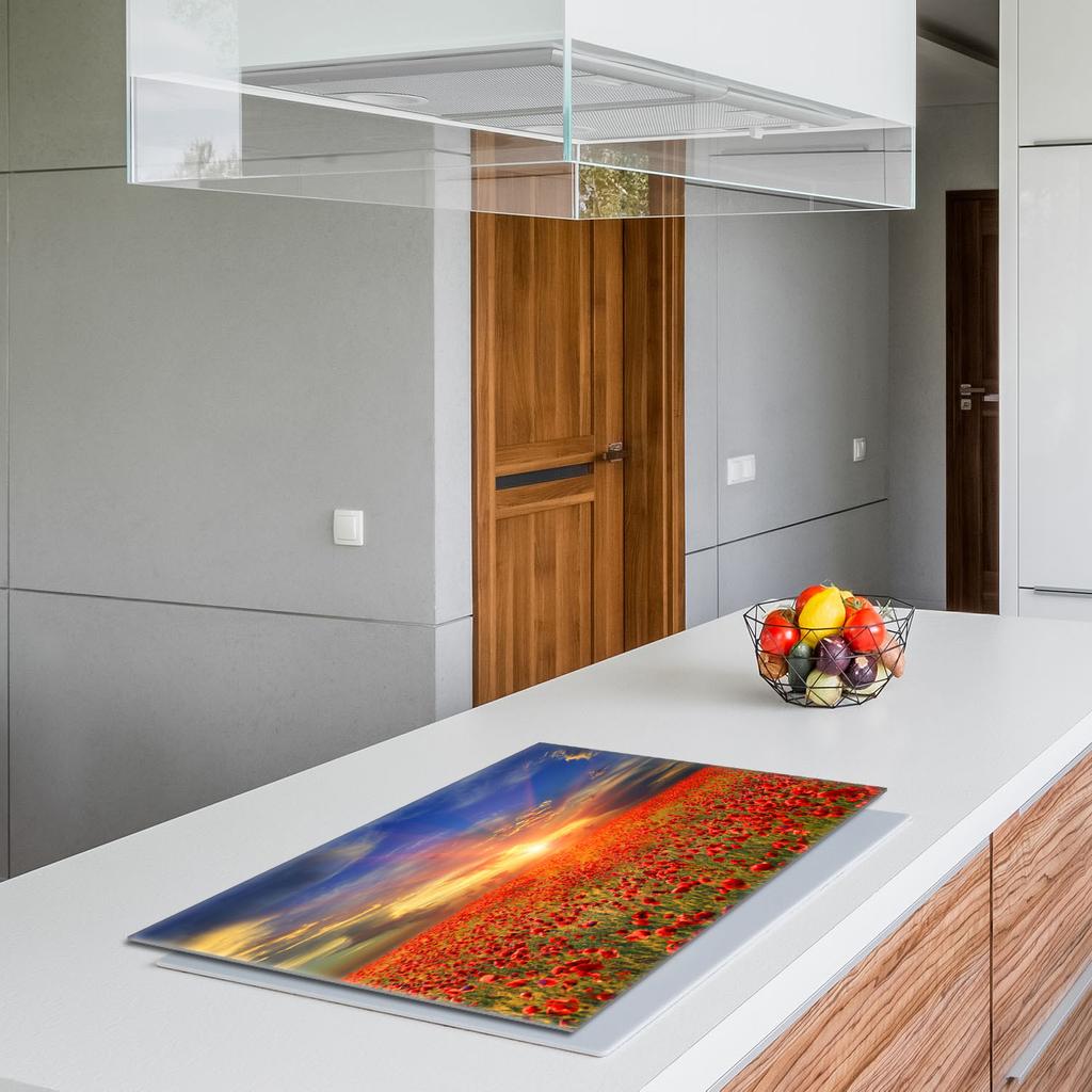 Glass Hob Protector 80x52 Poppies