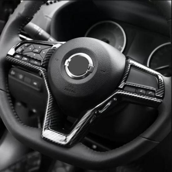 ABS Carbon Look Steering Wheel Decor Frame Trim For Nissan Versa  21 22