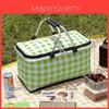 Oxford Cloth Collapsible Picnic Basket With Insulation For Camping And Outdoor Activities