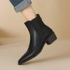 Fashion New Autumn Winter Women Boots Fashion Pointed Toe Chelsea Boots for Women Short Boots Women Chunky Heel Botas De Mujer Brown