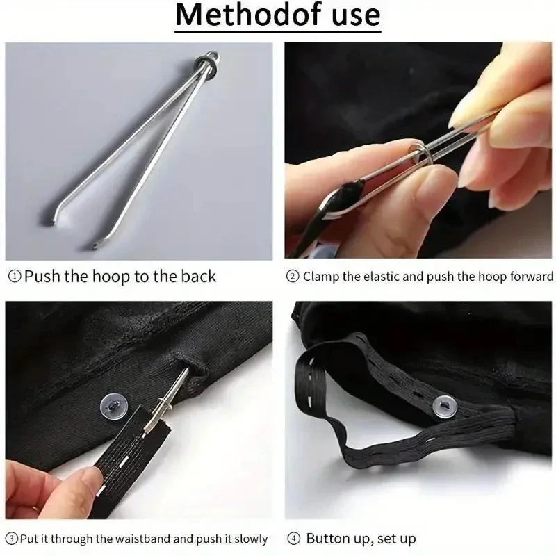 1PC Elasticated Clip Tape Threader Threading Magic Trouser Belt Needle Threader Sewing DIY  Sewing Accessories Sewing Supplies