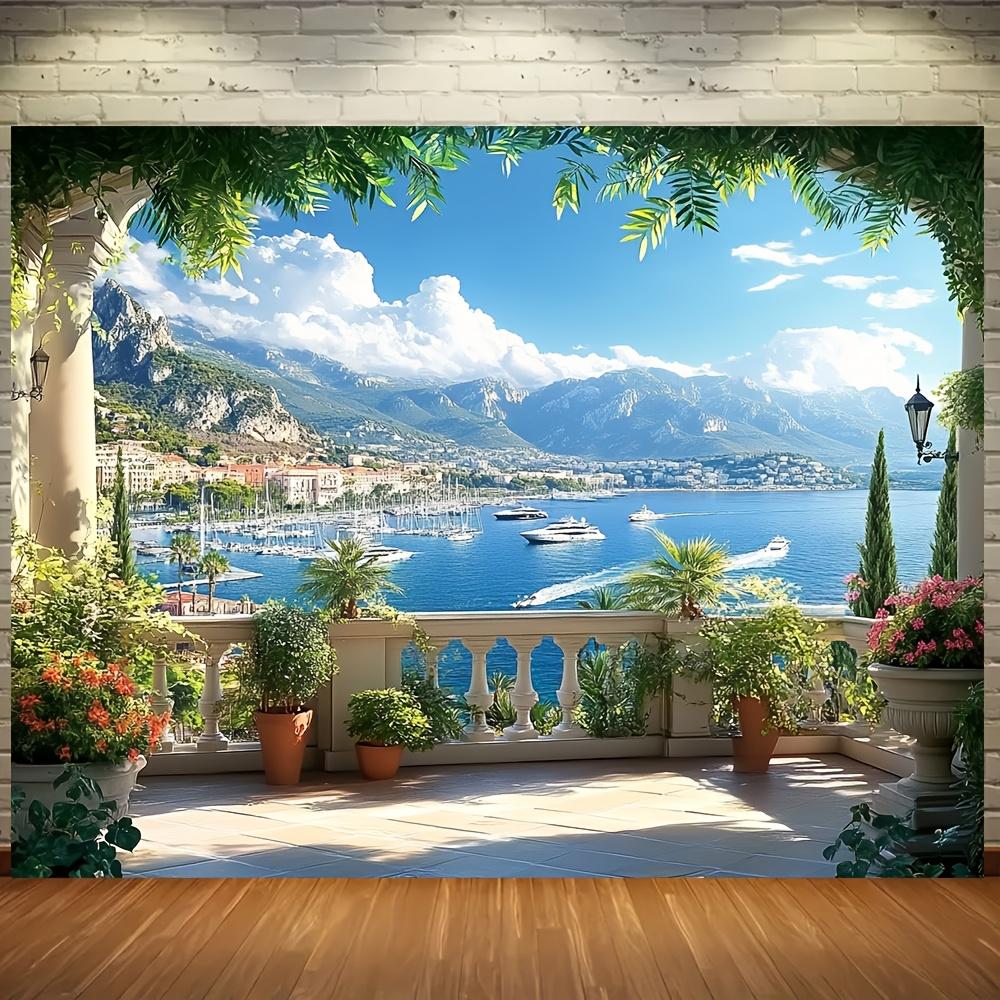 1 piece, spring-themed garden backdrop, elegant spring and summer garden, suitable for party decoration and outdoor decoration.