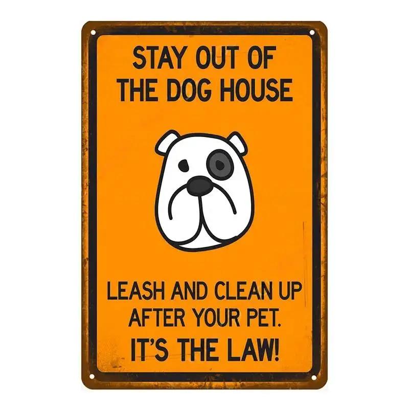Warning Danger Metal Tin Signs Beware Of The Dog Cat Poster Vintage Wall Plaque Courtyard Garden Bar House Man Cave Decor