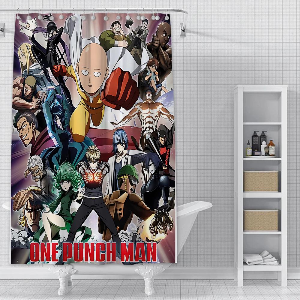 One Punch Man Shower Curtain Waterproof Polyester Fabric Paint Colorful Bath Curtains Home Bathroom Decor Curtain With Hook