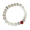 Korean Fashionable Red Agate White Crystal Faceted Beaded Bracelet