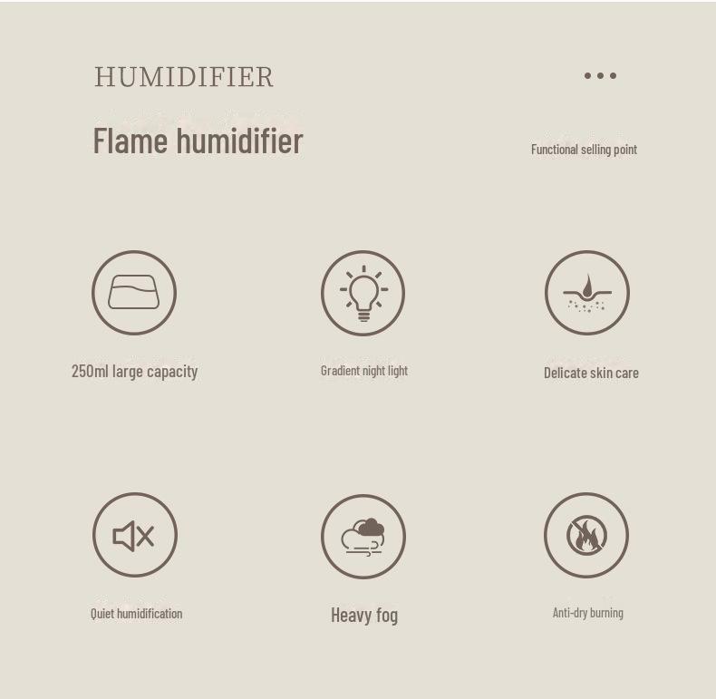 2023 USB Flame Humidifier: Large Mist Aromatherapy Machine for Home and Bedroom