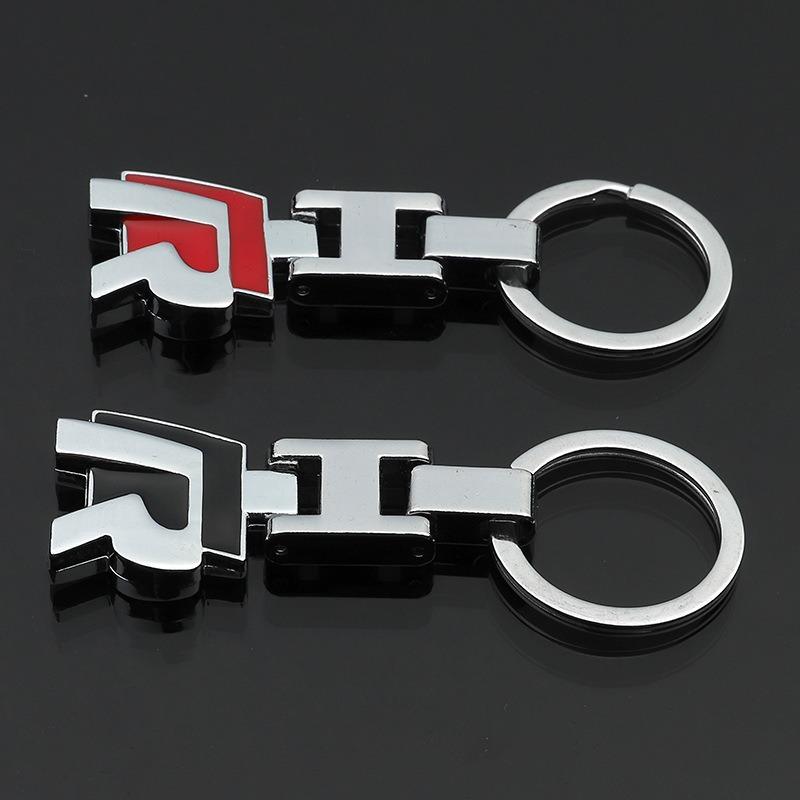 Creativity 3D R Style Metal Car Key Ring Sports Key Chain For VW Golf Tiguan CC Polo Passat Touareg Auto Key Decor Accessories Mn6