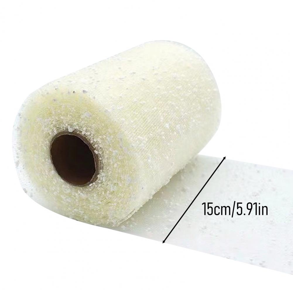 Sparkly Tulle Roll Glitter Tulle Fabric Roll 6 Inch X 15 Yards Sparkling Spool Ribbon Sequin Netting for Diy Skirts Wedding