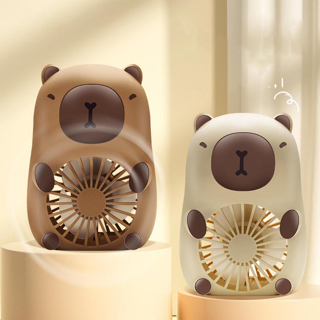 Animal Fan Handheld Electric Capybara Fan USB Charging 3-Speed Air Coolers Personal Cooling Devices Handheld Desktop Mini Fan
